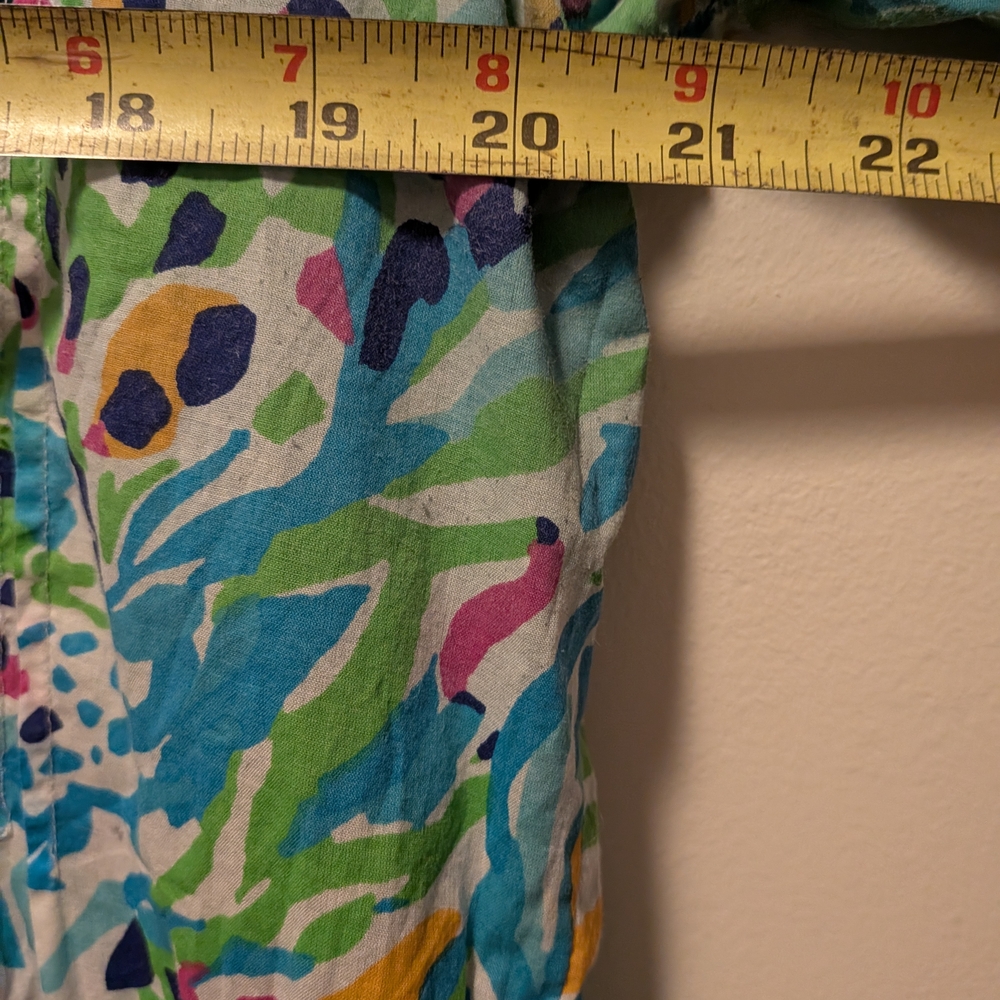 Lilly Pulitzer Tunic Embroidery Beaded Pintucking  XL 3/4 Sleeve - Picture 9 of 10